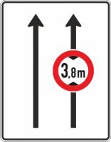 Fahrstreifentafel mit Zeichen 265