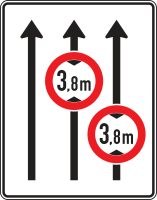 Fahrstreifentafel mit Zeichen 265