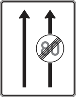 Fahrstreifentafel mit Zeichen 278