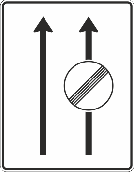 Fahrstreifentafel mit Zeichen 282