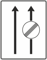 Fahrstreifentafel mit Zeichen 282