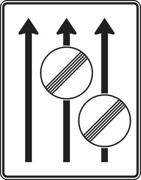 Fahrstreifentafel mit Zeichen 282