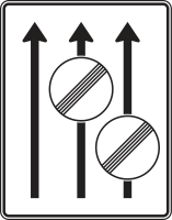 Fahrstreifentafel mit Zeichen 282