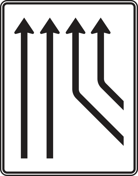 Zusammenführungstafel nach Zeichen 550-23