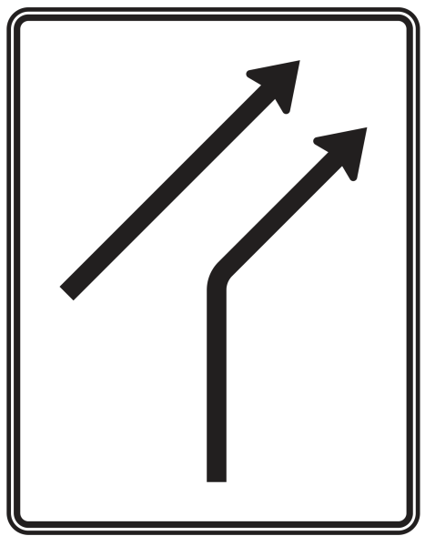 Zusammenführungstafel nach Zeichen 551-20