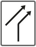 Zusammenführungstafel Verkehrszeichen 551-20, 1600 x...