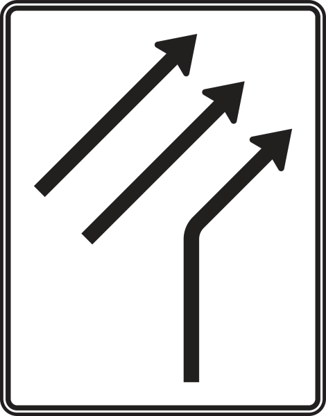 Zusammenführungstafel nach Zeichen 551-21