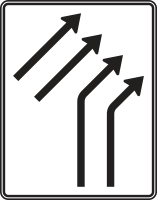 Zusammenführungstafel Verkehrszeichen 551-22, 1600 x...