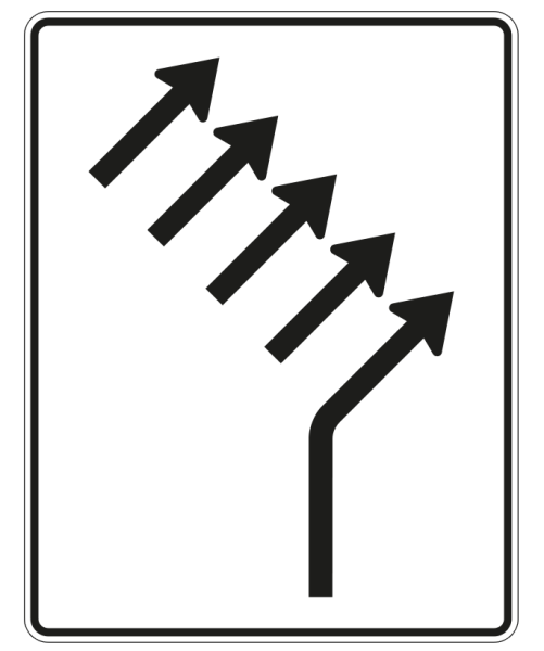 Zusammenführungstafel nach Zeichen 551-25