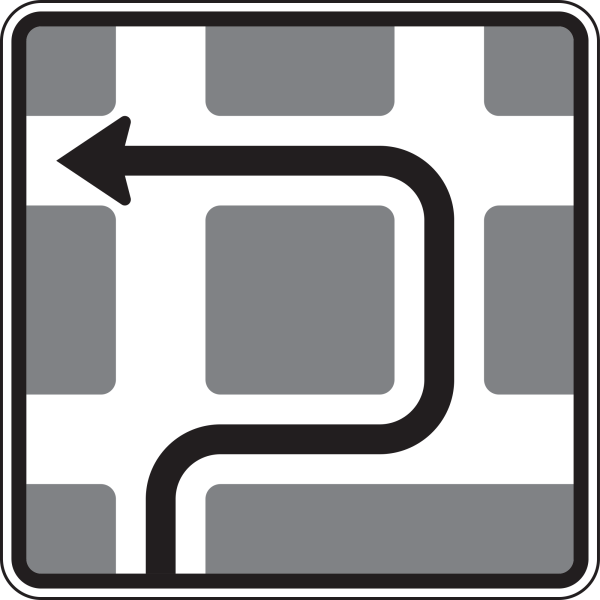 Blockumfahrung rechts-links-links