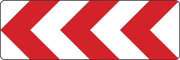 Richtungstafel in Kurven, linksweisend