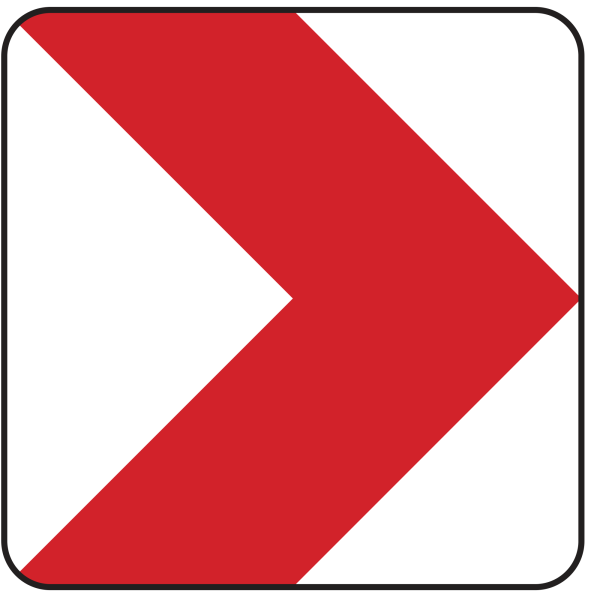 Richtungstafel in Kurven, rechtsweisend