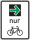 Grünpfeilschild mit Beschränkung auf den Radverkehr