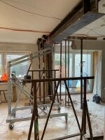 MÜBA Kragarmlift Typ KAL 275, klappbar inkl. Verstellbarer Kurbel, Kopfgabel-Verstellbereich 1,10 - 2,75 m