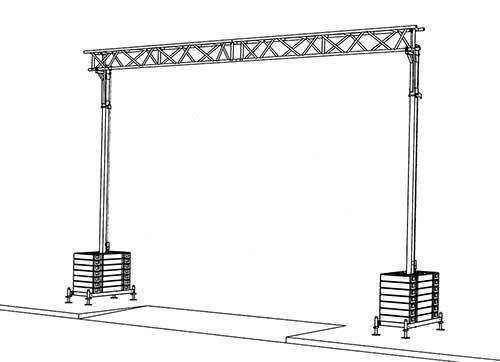 MÜBA Kabelbrücke Typ KB 75 Standardausführung Nutzlast 20 kg - lfm. ohne Ballast Durchfahrtsbreite 750m Durchfahrtshöhe 510m