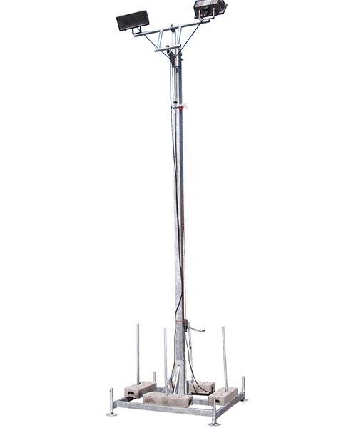 MÜBA Lampenmast (ohne Lampen, ohne Ballast) mit Standfuß und Lampenträger, Höhe: 5,50 m, Lampenhöhe: 6,00 m