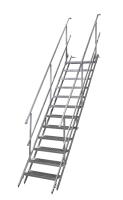 MÜBA Bautreppe 12179 verzinkt mit Geländer, 12...