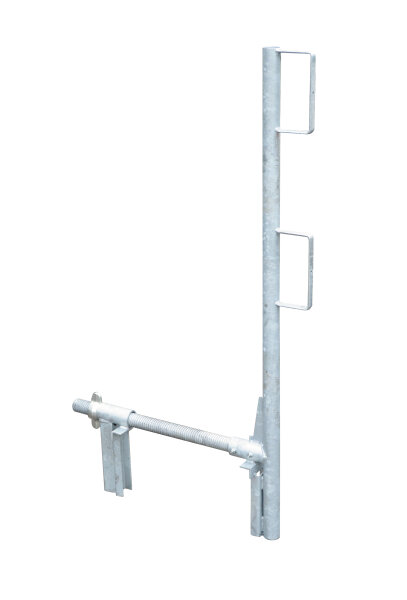 MÜBA Brüstungsgeländerzwinge 12260 Gr. 1 verzinkt mit geschlossenem Bretthalter, Verstellbereich 8,5-40 cm, DIN EN 13374