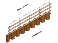 MÜBA Spundwandhalter aus Stahl, Verstellbereich 8 - 50 mm, galvanisch verzinkt