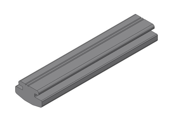 PROBST Ersatzteile Profil-Gummi-Leiste PGL3/R55  235 mm lang, GRAU, 2 Kerben  36370051