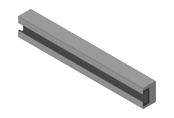 PROBST Ersatzteile GMT Gummischiene, 50 x 35 x 350 mm, GRAU, mit einvulk. C-Profil  36760350