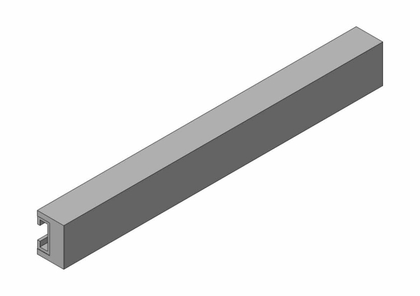 PROBST Ersatzteile GMT Gummischiene, 50 x 35 x 420 mm, GRAU, mit einvulk. C-Profil (FTZ I) 36760420