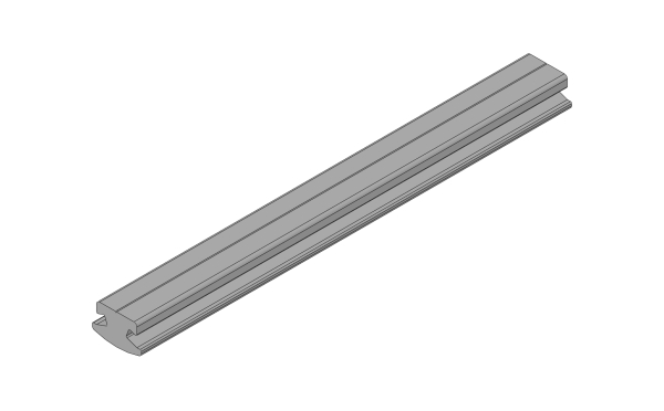 PROBST Ersatzteile Profil-Gummi-Leiste PGL2/R55 720 mm lang, grau, 1 Kerbe   36370054