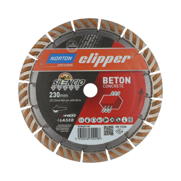 Pro Beton Silencio Ø 230x22,23 mm I Norton Clipper Diamantscheibe Trennscheibe 70184602810
