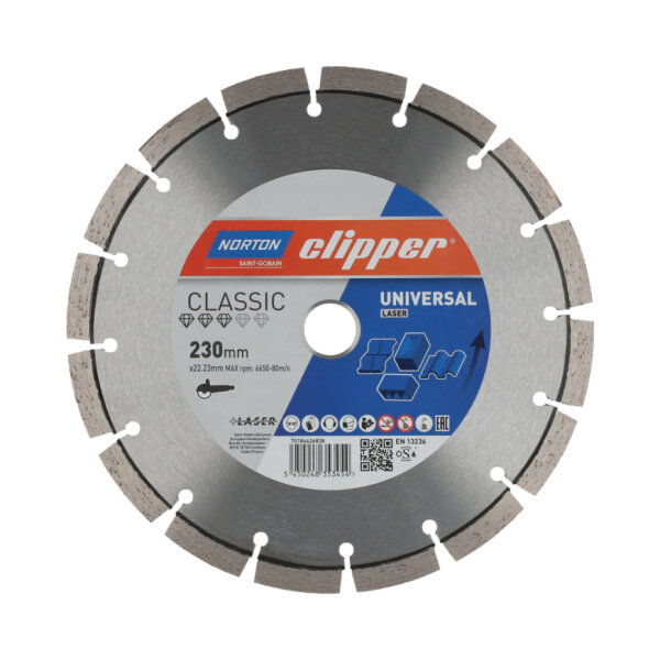 Classic Universal Laser Ø 230x22,23 mm I Norton Clipper Diamantscheibe Trennscheibe 70184626838