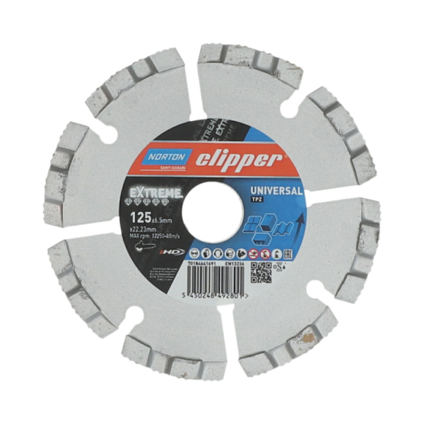 Extreme Universal TP 125 Ø mm x22,23 mm I Norton Clipper Diamantscheibe Trennscheibe 70184641691