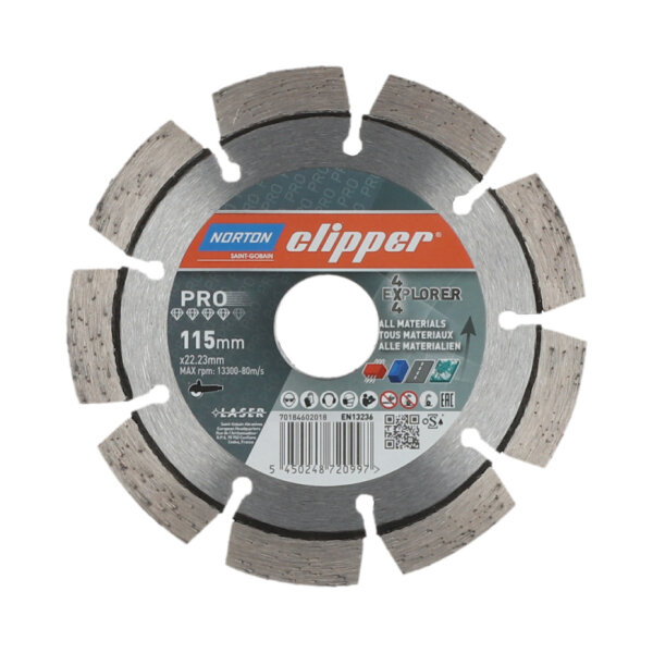 Pro 4x4 Explorer 115x22,23 mm I Norton Clipper Diamantscheibe Trennscheibe 70184602018