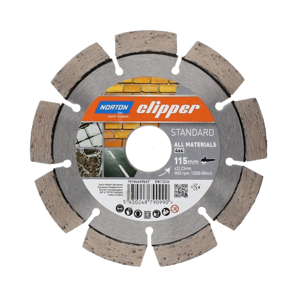 Standard 4x4 Ø115 x22,23 mm I Norton Clipper Diamantscheibe Trennscheibe 70184609627