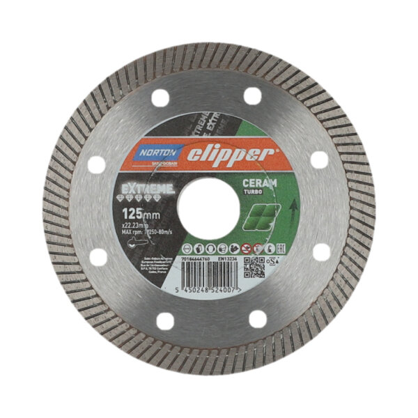 Extreme Ceramic Turbo 125x22,23 mm I Norton Clipper Diamantscheibe Trennscheibe 70184644760
