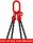 McBULL® 4-Strang-Kettengehänge, schwarze Kette, GK8,mit Standard-Aufhängering FS115-129