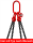 McBULL® 4-Strang-Kettengehänge, schwarze Kette, GK8, mit Sonder-Aufhängering (für Kranhaken DIN 15401 Nr. 8) FS115-130