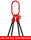 McBULL® 4-Strang-Kettengehänge, schwarze Kette, GK8, mit Sonder-Aufhängering (für Kranhaken DIN 15401 Nr. 16) FS115-131