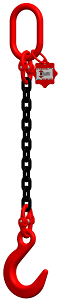 McBULL® 1-Strang-Kettengehänge, GK8, schwarz, 8 mm, 1 Meter, Typ6K8 H18SLTyp6K8