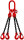 McBULL® 4-Strang-Kettengehänge, GK8, schwarz, 8 mm, 1 Meter, Typ1 H48SLTyp1