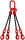 McBULL® 4-Strang-Kettengehänge, GK8, schwarz, 6 mm, 1 Meter, Typ7K16 H46SLTyp7K16