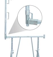 MÜBA Pfostenhalter 10601 für Stahlrohr-Gerüstbock, verzinkt, Rohraufnahme Ø 42 mm