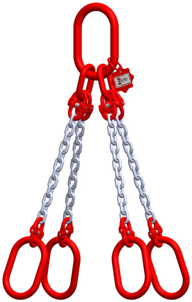 McBULL® 4-Strang-Kettengehänge, GK8, galv. verz., 6 mm, 1 Meter, Typ8K8GV H46SLTyp8K8GV