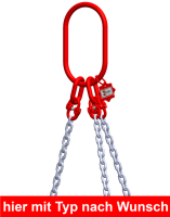 McBULL® 3-Strang-Kettengehänge, galv.verzinkte Kette, GK8, mit Sonder-Aufhängering (für Kranhaken DIN 15401 Nr. 16) FS115-126