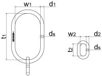 Übergroße Aufhängeringe/-köpfe, für Einfachkranhaken DIN 15401, für 1-strängig FS115-150