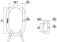 Übergroße Aufhängeringe/-köpfe, für Einfachkranhaken DIN 15401, für 3- und 4-strängig FS115-152