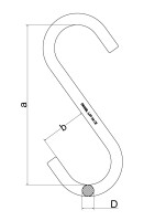 Hochfeste S-Haken, offene Form, lange Ausführung FS115-156