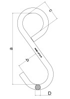 Hochfeste S-Haken, geschlossene Form, lange Ausführung FS115-157