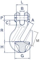 Verkürzungshaken mit Gabelkopf, mit Sicherung FS115-166