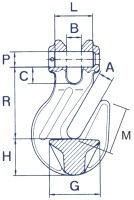 Verkürzungshaken mit Gabelkopf, mit Sicherung FS115-166