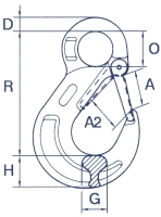 Ösenlasthaken, mit Blechfalle FS115-167