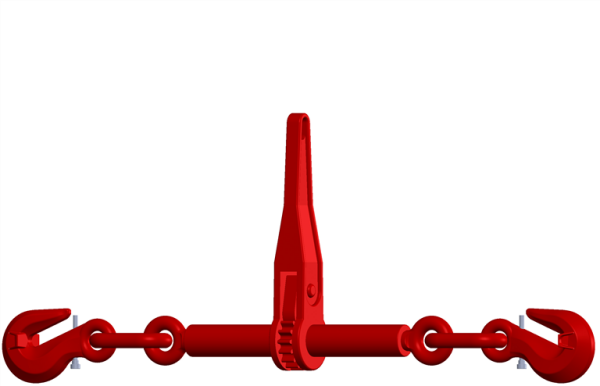 Ratschenlastpanner (mit Ausdrehsicherung) mit 2 Verkürzungshaken mit Sicherung, mit kurzem Hebel FS115-182